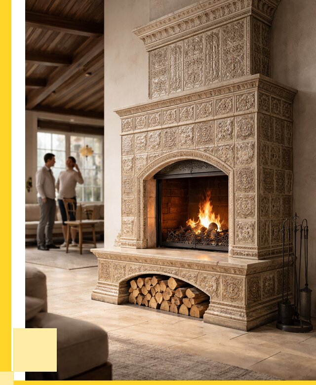 Купить изразцовый камин в Ангарске от 256850 р. | ЭриданНгр