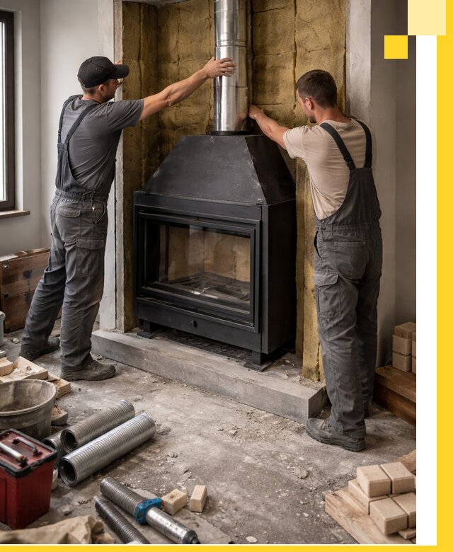 Изготовление и монтаж закрытых каминов в Ангарске под ключ
