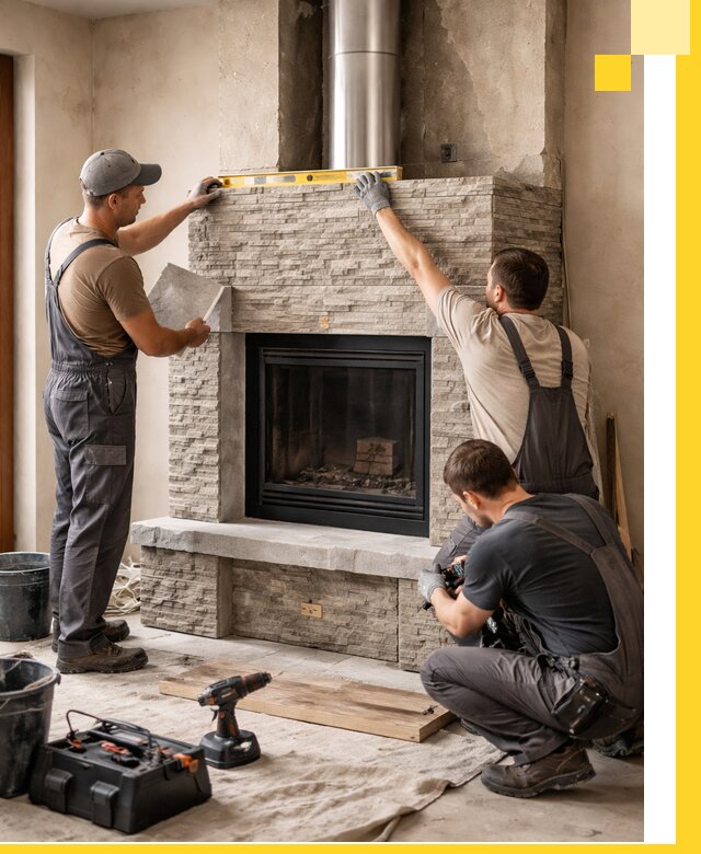 Профессиональный монтаж каминов под ключ в Ангарске для дома