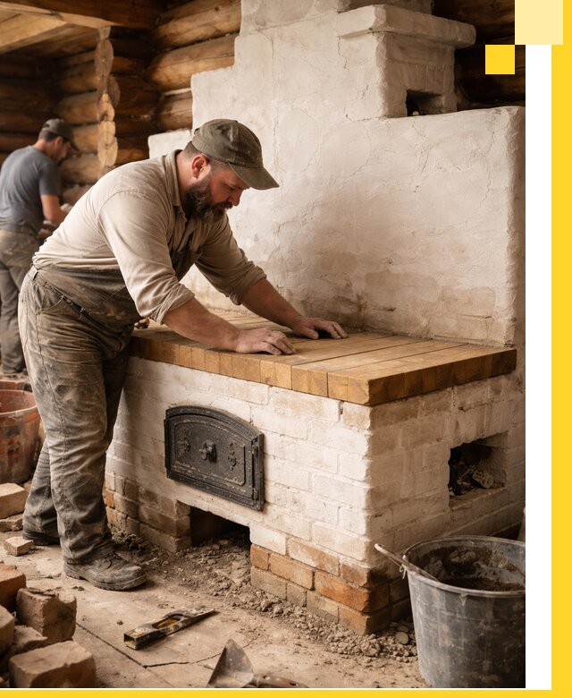 Проектирование и установка русской печи с лежанкой в Ангарске