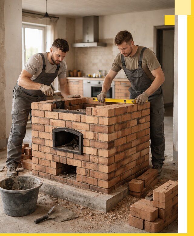 Установка и монтаж печей в частном доме в Ангарске под ключ