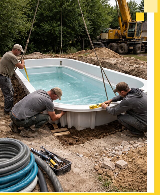 Установка и монтаж композитных бассейнов под ключ в Ангарске