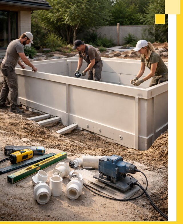 Установка полипропиленовых бассейнов под ключ в Ангарске