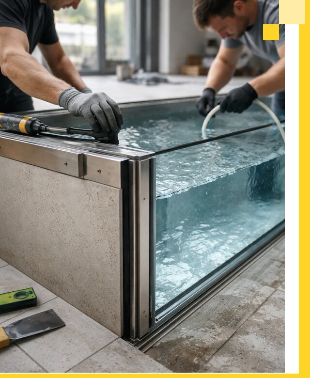 Проектирование и монтаж стеклянных бассейнов в Ангарске