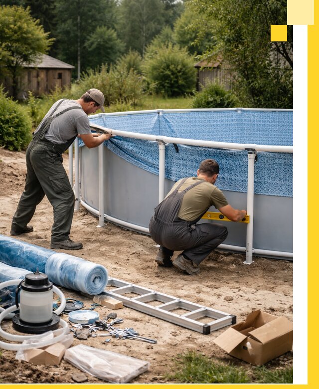 Установка и монтаж каркасных бассейнов в Ангарске под ключ