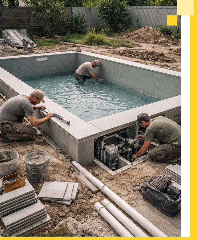 Строительство и монтаж бассейнов для дачи под ключ в Ангарске