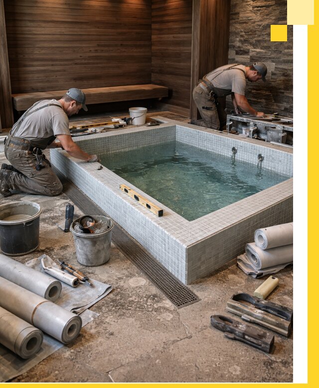 Установка и строительство бассейнов для сауны в Ангарске