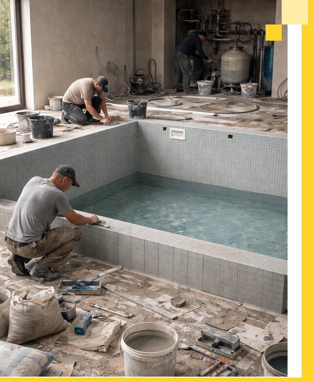 Строительство и монтаж бассейнов в помещении в Ангарске