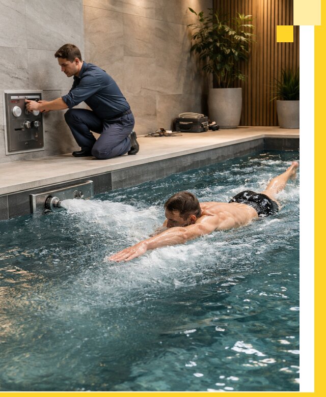 Проектирование и монтаж бассейнов с противотоком в Ангарске