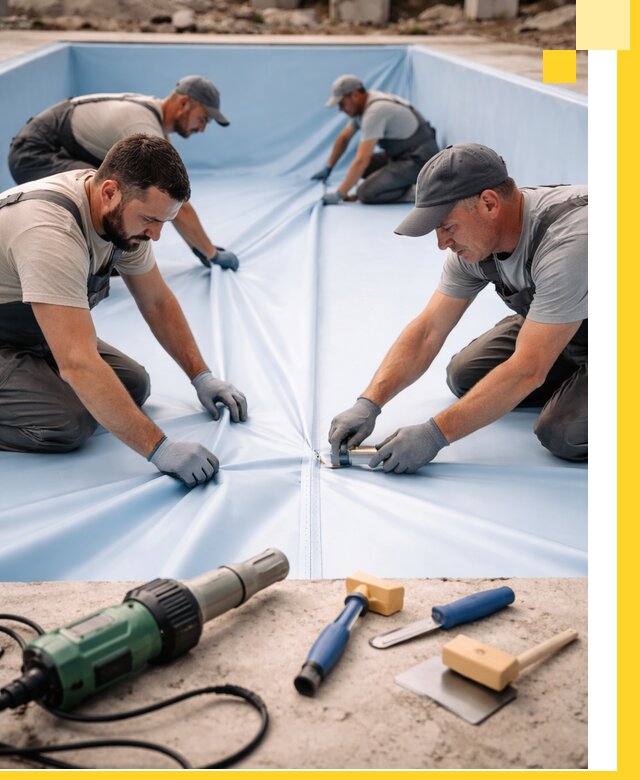 ПВХ пленка для бассейнов с монтажом и гарантией в Ангарске