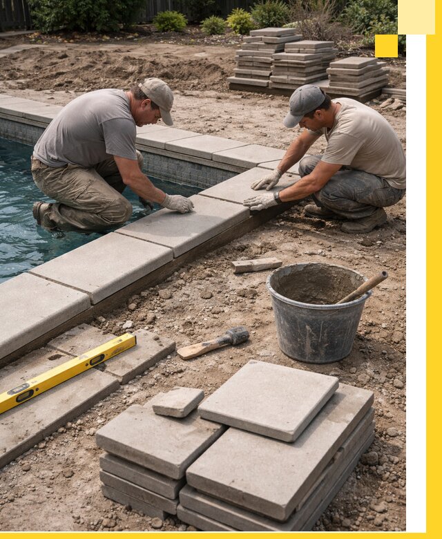 Установка и изготовление копингового камня для бассейнов в Ангарске