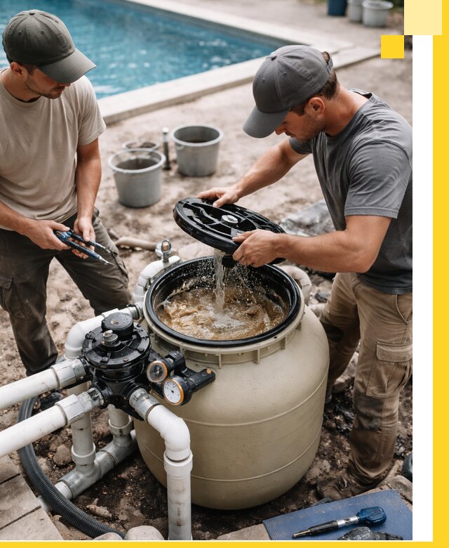 Установка и обслуживание песочных фильтров для бассейнов в Ангарске