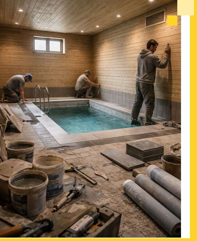 Строительство бани с бассейном и сауной под ключ в Ангарске