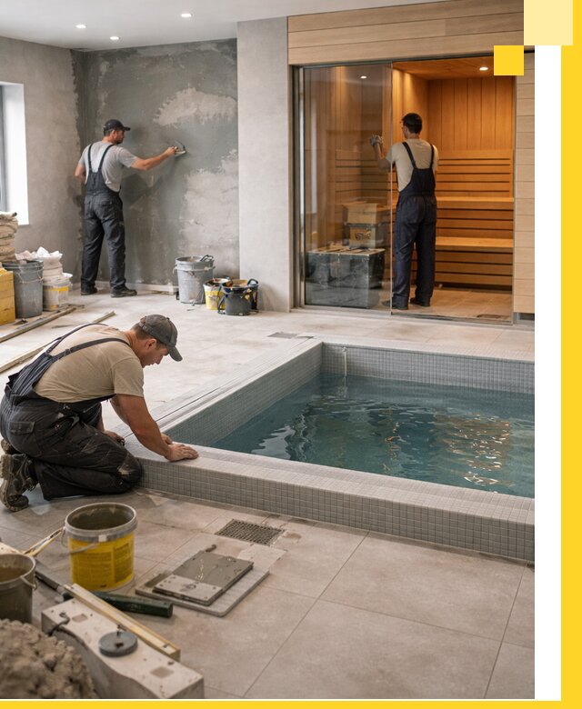 Проектирование и строительство сауны с бассейном в Ангарске