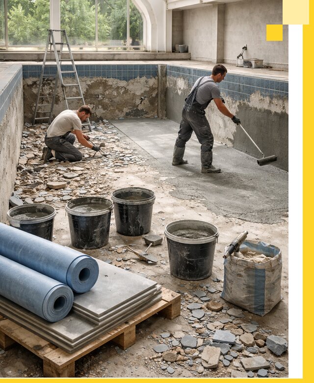 Реконструкция бассейнов в Ангарске: ремонт, гидроизоляция