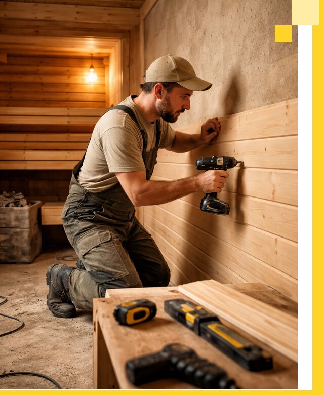 Профессиональная внутренняя отделка бани в Ангарске под ключ