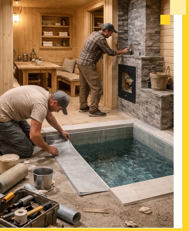 Строительство бань с комнатой отдыха под ключ в Ангарске