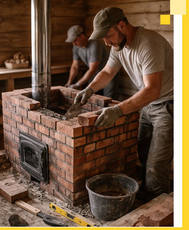 Кирпичные печи для бани под ключ в Ангарске, проект и монтаж