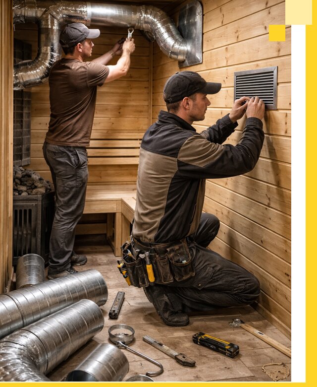 Проектирование и монтаж вентиляции бани в Ангарске под ключ