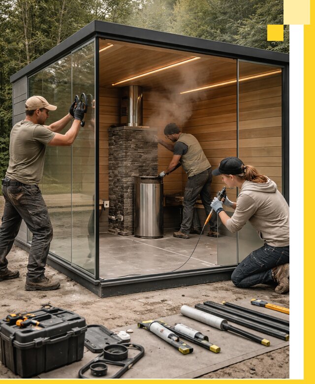 Проектирование и строительство стеклянных бань в Ангарске