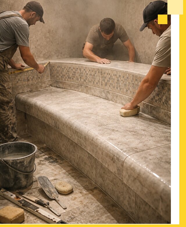 Изготовление и установка сидений для хамама в Ангарске